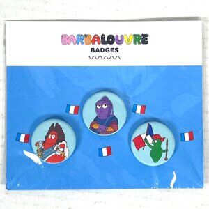 BarbaLouvre 3 Button Badges Set Barbapapa x Le Louvre 2021 France History Museum
